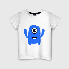 Детская футболка хлопок с принтом Monster одноглаз в Белгороде, 100% хлопок | круглый вырез горловины, полуприлегающий силуэт, длина до линии бедер | monster | monster одноглаз | монстры | одноглаз | приведения и дьяволы | прикольные картинки