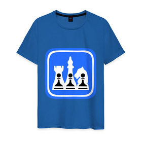 Мужская футболка хлопок с принтом белые-черные в Белгороде, 100% хлопок | прямой крой, круглый вырез горловины, длина до линии бедер, слегка спущенное плечо. | chess | дорожный знак | знак | шахматы