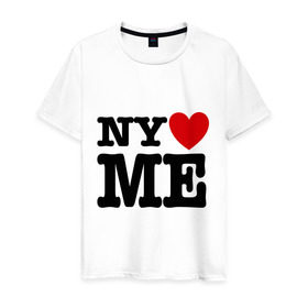 Мужская футболка хлопок с принтом Ny love me нью йорк любит меня в Белгороде, 100% хлопок | прямой крой, круглый вырез горловины, длина до линии бедер, слегка спущенное плечо. | i love | ny love me | нью йорк любит меня | я люблю