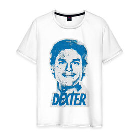 Мужская футболка хлопок с принтом Декстер в Белгороде, 100% хлопок | прямой крой, круглый вырез горловины, длина до линии бедер, слегка спущенное плечо. | 