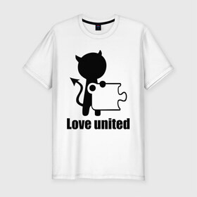 Мужская футболка премиум с принтом Love united мужская в Белгороде, 92% хлопок, 8% лайкра | приталенный силуэт, круглый вырез ворота, длина до линии бедра, короткий рукав | love united | love united мужская | для двоих | парные