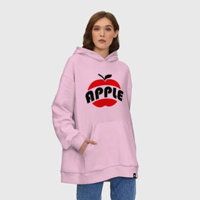 Худи SuperOversize хлопок с принтом Яблоко apple в Белгороде, 70% хлопок, 30% полиэстер, мягкий начес внутри | карман-кенгуру, эластичная резинка на манжетах и по нижней кромке, двухслойный капюшон
 | apple | яблоко