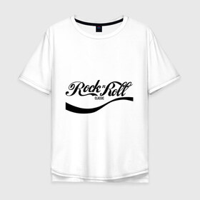 Мужская футболка хлопок Oversize с принтом Rock n Roll в Белгороде, 100% хлопок | свободный крой, круглый ворот, “спинка” длиннее передней части | rock n roll | антибренд | разное | рок и рол