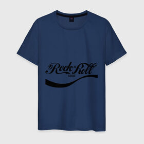 Мужская футболка хлопок с принтом Rock n Roll в Белгороде, 100% хлопок | прямой крой, круглый вырез горловины, длина до линии бедер, слегка спущенное плечо. | rock n roll | антибренд | разное | рок и рол