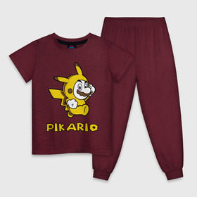 Детская пижама хлопок с принтом Pikario в Белгороде, 100% хлопок |  брюки и футболка прямого кроя, без карманов, на брюках мягкая резинка на поясе и по низу штанин
 | марио