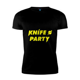 Мужская футболка премиум с принтом Knife party в Белгороде, 92% хлопок, 8% лайкра | приталенный силуэт, круглый вырез ворота, длина до линии бедра, короткий рукав | dubstep | вечеринка | даб степ | дабстеп | музыка