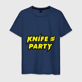 Мужская футболка хлопок с принтом Knife party в Белгороде, 100% хлопок | прямой крой, круглый вырез горловины, длина до линии бедер, слегка спущенное плечо. | dubstep | вечеринка | даб степ | дабстеп | музыка