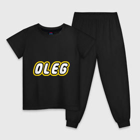Детская пижама хлопок с принтом Oleg в Белгороде, 100% хлопок |  брюки и футболка прямого кроя, без карманов, на брюках мягкая резинка на поясе и по низу штанин
 | Тематика изображения на принте: lego | антибрренд | имена | конструктор лего | лего | логотип лего | олег