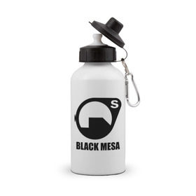 Бутылка спортивная с принтом Black mesa Black logo в Белгороде, металл | емкость — 500 мл, в комплекте две пластиковые крышки и карабин для крепления | black mesa | игры | компьютерные игры