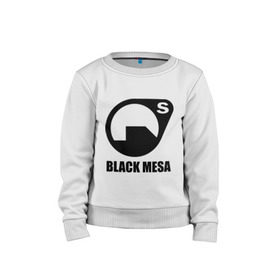 Детский свитшот хлопок с принтом Black mesa Black logo в Белгороде, 100% хлопок | круглый вырез горловины, эластичные манжеты, пояс и воротник | black mesa | игры | компьютерные игры