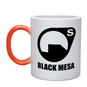 Кружка хамелеон с принтом Black mesa Black logo в Белгороде, керамика | меняет цвет при нагревании, емкость 330 мл | black mesa | игры | компьютерные игры