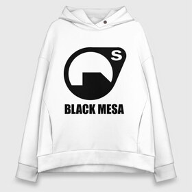 Женское худи Oversize хлопок с принтом Black mesa Black logo в Белгороде, френч-терри — 70% хлопок, 30% полиэстер. Мягкий теплый начес внутри —100% хлопок | боковые карманы, эластичные манжеты и нижняя кромка, капюшон на магнитной кнопке | black mesa | игры | компьютерные игры