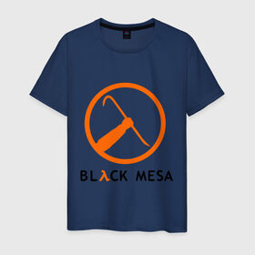Мужская футболка хлопок с принтом Black mesa Orange logo в Белгороде, 100% хлопок | прямой крой, круглый вырез горловины, длина до линии бедер, слегка спущенное плечо. | black mesa | игры | компьютерные игры