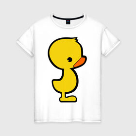 Женская футболка хлопок с принтом Уточка duck в Белгороде, 100% хлопок | прямой крой, круглый вырез горловины, длина до линии бедер, слегка спущенное плечо | 