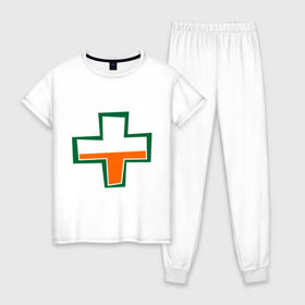 Женская пижама хлопок с принтом TF2 Health в Белгороде, 100% хлопок | брюки и футболка прямого кроя, без карманов, на брюках мягкая резинка на поясе и по низу штанин | team fortress 2 | tf2 health | игры