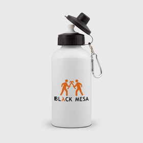 Бутылка спортивная с принтом Black mesa Orange men в Белгороде, металл | емкость — 500 мл, в комплекте две пластиковые крышки и карабин для крепления | Тематика изображения на принте: black mesa | игры | компьютерные игры