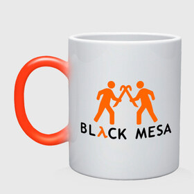 Кружка хамелеон с принтом Black mesa Orange men в Белгороде, керамика | меняет цвет при нагревании, емкость 330 мл | Тематика изображения на принте: black mesa | игры | компьютерные игры