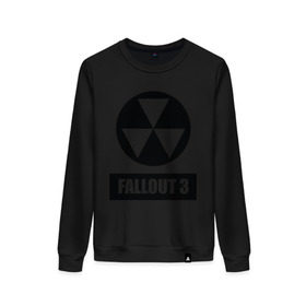 Женский свитшот хлопок с принтом Fallout Black logo в Белгороде, 100% хлопок | прямой крой, круглый вырез, на манжетах и по низу широкая трикотажная резинка  | 
