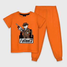 Детская пижама хлопок с принтом Fallout Man with gun в Белгороде, 100% хлопок |  брюки и футболка прямого кроя, без карманов, на брюках мягкая резинка на поясе и по низу штанин
 | fallout | логотип | постапокалиптические | фаллаут | фоллаут