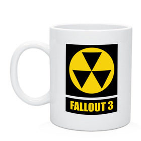 Кружка с принтом Fallout Yellow logo в Белгороде, керамика | объем — 330 мл, диаметр — 80 мм. Принт наносится на бока кружки, можно сделать два разных изображения | 