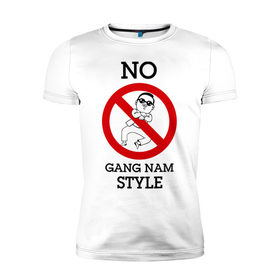 Мужская футболка премиум с принтом No Gang Nam Style в Белгороде, 92% хлопок, 8% лайкра | приталенный силуэт, круглый вырез ворота, длина до линии бедра, короткий рукав | 