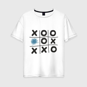Женская футболка хлопок Oversize с принтом Хабра- крестики нолики в Белгороде, 100% хлопок | свободный крой, круглый ворот, спущенный рукав, длина до линии бедер
 | хабра  крестики нолики