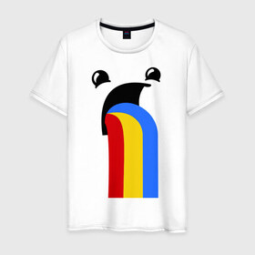 Мужская футболка хлопок с принтом Funny Rainbow в Белгороде, 100% хлопок | прямой крой, круглый вырез горловины, длина до линии бедер, слегка спущенное плечо. | 