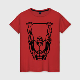 Женская футболка хлопок с принтом Street Workout K-ntxt в Белгороде, 100% хлопок | прямой крой, круглый вырез горловины, длина до линии бедер, слегка спущенное плечо | work out | workout | ворк аут | воркаут | спорт