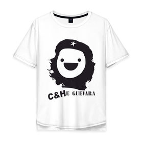 Мужская футболка хлопок Oversize с принтом C&He Guevara в Белгороде, 100% хлопок | свободный крой, круглый ворот, “спинка” длиннее передней части | 