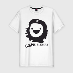 Мужская футболка премиум с принтом C&He Guevara в Белгороде, 92% хлопок, 8% лайкра | приталенный силуэт, круглый вырез ворота, длина до линии бедра, короткий рукав | 