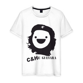 Мужская футболка хлопок с принтом C&He Guevara в Белгороде, 100% хлопок | прямой крой, круглый вырез горловины, длина до линии бедер, слегка спущенное плечо. | 