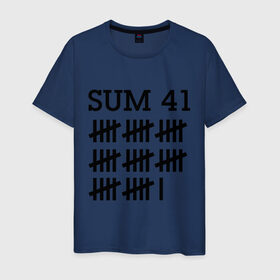 Мужская футболка хлопок с принтом Sum 41 black в Белгороде, 100% хлопок | прямой крой, круглый вырез горловины, длина до линии бедер, слегка спущенное плечо. | sum 41 | музыка | панк рок | рок | сам 41