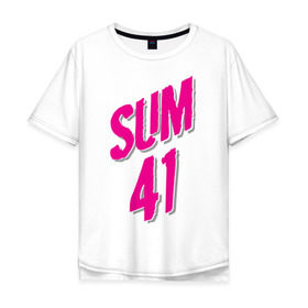 Мужская футболка хлопок Oversize с принтом Sum 41 logo в Белгороде, 100% хлопок | свободный крой, круглый ворот, “спинка” длиннее передней части | Тематика изображения на принте: sum 41 | музыка | панк рок | рок | сам 41