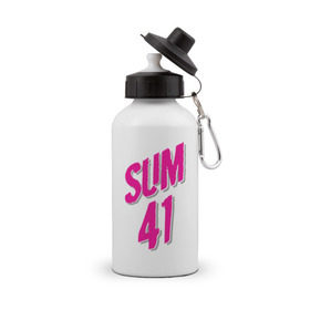 Бутылка спортивная с принтом Sum 41 logo в Белгороде, металл | емкость — 500 мл, в комплекте две пластиковые крышки и карабин для крепления | Тематика изображения на принте: sum 41 | музыка | панк рок | рок | сам 41