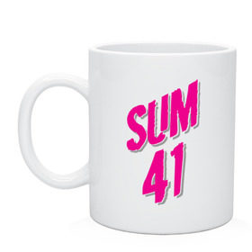 Кружка с принтом Sum 41 logo в Белгороде, керамика | объем — 330 мл, диаметр — 80 мм. Принт наносится на бока кружки, можно сделать два разных изображения | Тематика изображения на принте: sum 41 | музыка | панк рок | рок | сам 41