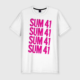 Мужская футболка премиум с принтом Sum 41 magenta в Белгороде, 92% хлопок, 8% лайкра | приталенный силуэт, круглый вырез ворота, длина до линии бедра, короткий рукав | 
