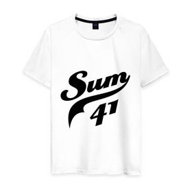 Мужская футболка хлопок с принтом Лого Sum41 в Белгороде, 100% хлопок | прямой крой, круглый вырез горловины, длина до линии бедер, слегка спущенное плечо. | rock | sum 41 | музыка | музыкальные стили | панк | панк рок | рок