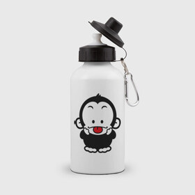 Бутылка спортивная с принтом Веселая обезьянка в Белгороде, металл | емкость — 500 мл, в комплекте две пластиковые крышки и карабин для крепления | веселая | веселая обезьянка | животные | обезьяна | обезьянка | прикольные картинки