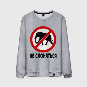 Мужской свитшот хлопок с принтом Не слоняться в Белгороде, 100% хлопок |  | Тематика изображения на принте: слон