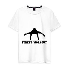 Мужская футболка хлопок с принтом Street Workout V в Белгороде, 100% хлопок | прямой крой, круглый вырез горловины, длина до линии бедер, слегка спущенное плечо. | street workout | workout | воркаут | стрит воркаут