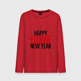 Мужской лонгслив хлопок с принтом Happy fucking New Year в Белгороде, 100% хлопок |  | 2013 | happy new year | new year | нг | новый год | новый год 2013 | с новым годом
