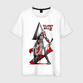 Мужская футболка хлопок с принтом Silent Hill (палач) в Белгороде, 100% хлопок | прямой крой, круглый вырез горловины, длина до линии бедер, слегка спущенное плечо. | кино | кровь | сайлент хилл | топор | ужастик | ужасы | фильм