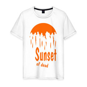 Мужская футболка хлопок с принтом Sunset of dead в Белгороде, 100% хлопок | прямой крой, круглый вырез горловины, длина до линии бедер, слегка спущенное плечо. | 