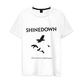 Мужская футболка хлопок с принтом Shinedown Soun of Madness в Белгороде, 100% хлопок | прямой крой, круглый вырез горловины, длина до линии бедер, слегка спущенное плечо. | shinedown soun of madness | группы | музыка | рок группы | рок музыка