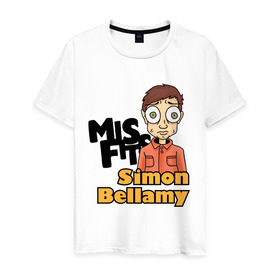 Мужская футболка хлопок с принтом Саймон Беллами в Белгороде, 100% хлопок | прямой крой, круглый вырез горловины, длина до линии бедер, слегка спущенное плечо. | misfits