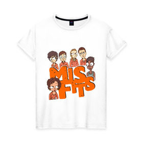 Женская футболка хлопок с принтом Герои MisFits в Белгороде, 100% хлопок | прямой крой, круглый вырез горловины, длина до линии бедер, слегка спущенное плечо | misfits