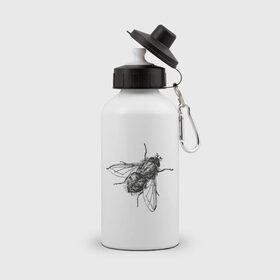 Бутылка спортивная с принтом Назойливая муха в Белгороде, металл | емкость — 500 мл, в комплекте две пластиковые крышки и карабин для крепления | животные | муха | назойливая | назойливая муха | прикольные картинки