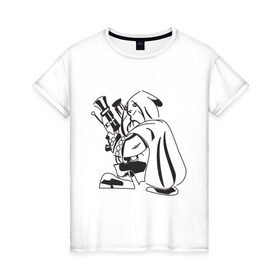 Женская футболка хлопок с принтом Dota Sniper в Белгороде, 100% хлопок | прямой крой, круглый вырез горловины, длина до линии бедер, слегка спущенное плечо | 