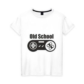 Женская футболка хлопок с принтом Old school в Белгороде, 100% хлопок | прямой крой, круглый вырез горловины, длина до линии бедер, слегка спущенное плечо | old school