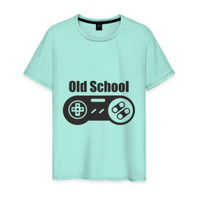 Мужская футболка хлопок с принтом Old school в Белгороде, 100% хлопок | прямой крой, круглый вырез горловины, длина до линии бедер, слегка спущенное плечо. | old school